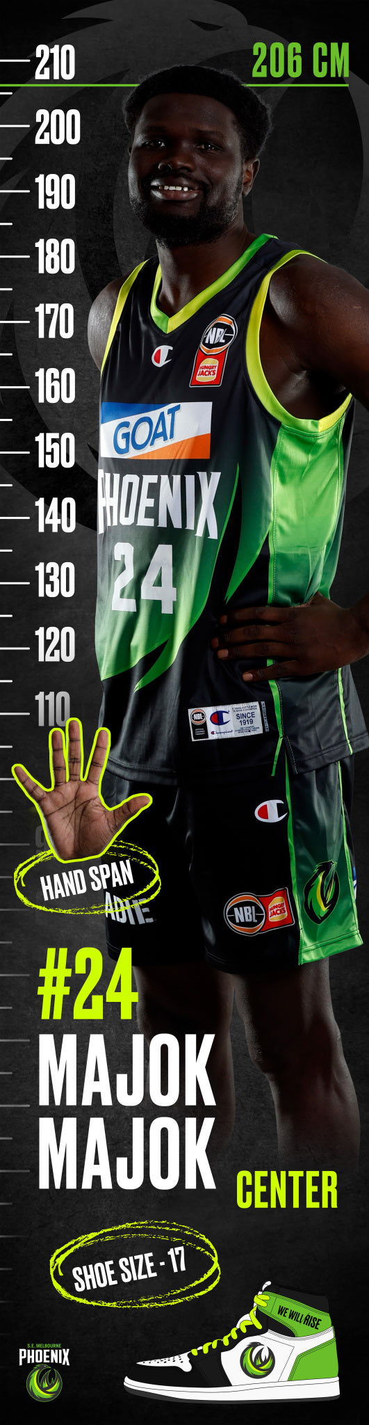 Majok Majok NBL25 Height Chart